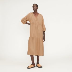 The Poplin Tiered Dress | Caramel
