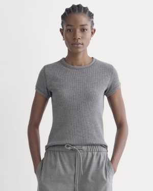 Shrunken Tee in Cozy Waffle | Heathered Charcoal