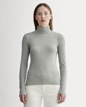 The Luxe Rib Turtleneck | Washed Heathered Grey