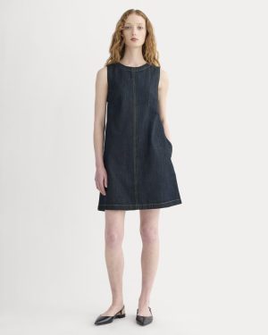 The Denim Shift Dress | Dark Indigo