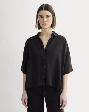 The Short-Sleeve Square Shirt in Butterlite | Black