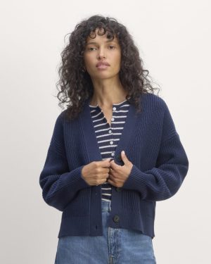 The Boxy Cardigan in Everyday Cotton | Navy