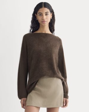 Lush Cashmere Off-Shoulder Sweater | Raven