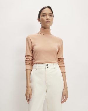 The Luxe Rib Turtleneck | Blush Pink