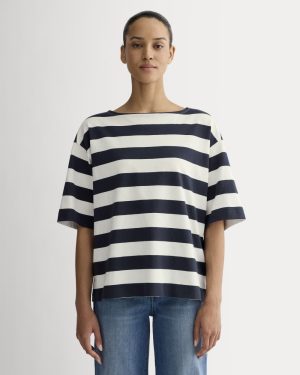The Mariner Oversized Tee | Navy / Bone