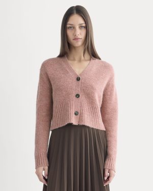 High V Cropped Cardigan in Alpaca | Heather Ash Rose