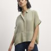 The Boxy Shirt in Washable Silk | Seagrass