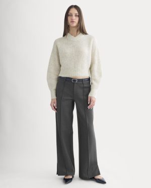Dream Wide-Leg Trouser | Heathered Soot