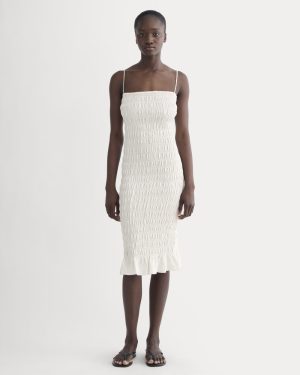 The Smocked Column Dress | Bone