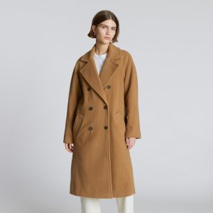 The Italian ReWool® Long Peacoat | Camel