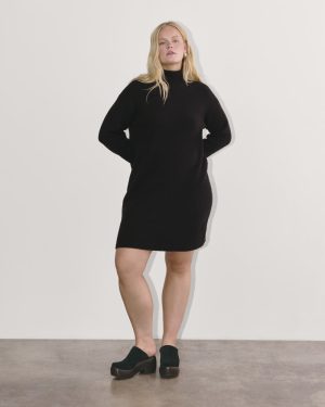 The Sweater Dress in Plush Cotton | Black