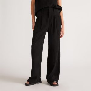 The City Stripe Way-High® Drape Pant | Black