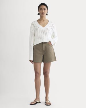 The A-Line Denim Short | Garment-Dyed Chocolate