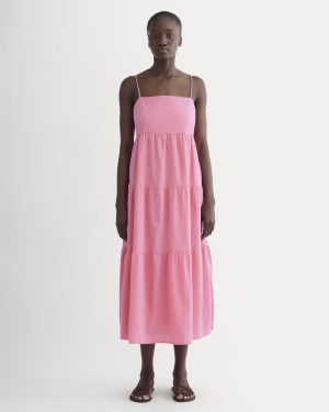 The Gauze Tiered Dress | Deep Pink