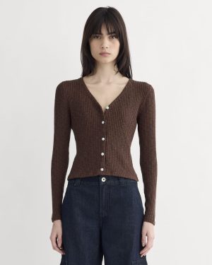 The Cozy Rib Cardigan | Dark Mahogany