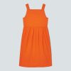 The Seersucker Midi Dress | Bright Orange