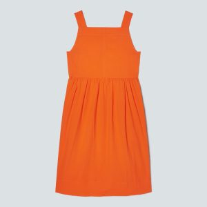 The Seersucker Midi Dress | Bright Orange