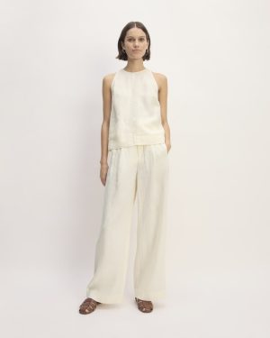 The Linen Way-High® Drape Pant | Bone