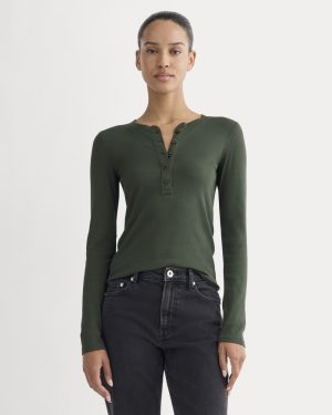 The Luxe Rib Henley | Dark Forest