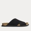 The Suede Crossover Sandal |  Black