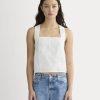 The Crossback Tank in Linen | Natural Chambray