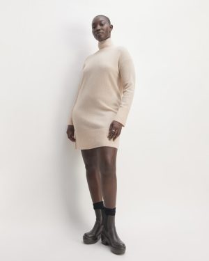 The Cozy Stretch Turtleneck Dress | Whisper Pink