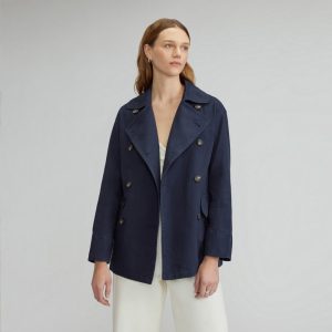 The Organic Cotton Herringbone Jacket | Navy