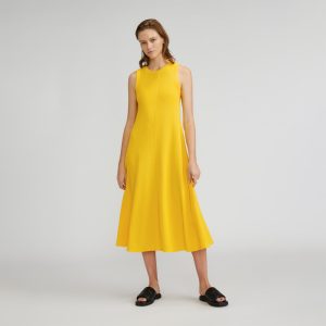 The Organic Cotton Waffle Tank Dress | High Visibility Yellow