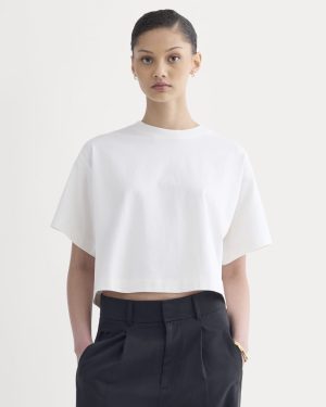 The Premium Weight Cropped Tee | Bone