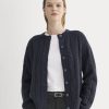 Cable Cardigan in Extrafine Luxe Merino | Navy