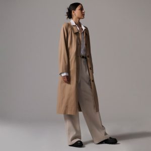 The Gathered Drape Trench | Ash Brown