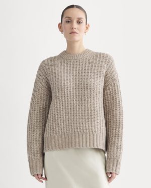 Waffle Sweater in Cloud | Heathered Oatmeal