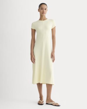 Midi Tee Dress in Butterknit | Light Yellow