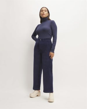 The Corduroy Wide-Leg Pant | Navy
