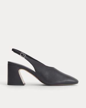 Curved Slingback Heel | Black
