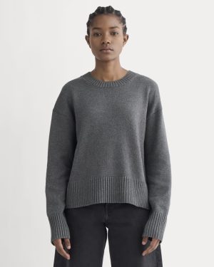 The Boxy Sweater in Everyday Cotton | Heathered Charcoal
