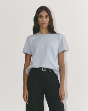 The Box-Cut Tee in Essential Cotton | Blue Slate | No Pocket