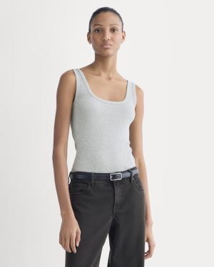The Luxe Rib Square-Neck Tank | Classic Heather Grey