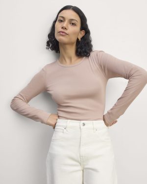 The Luxe Rib Long-Sleeve Crew | Dusty Rose
