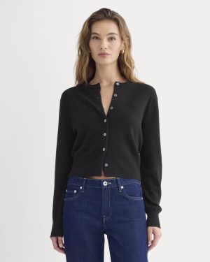 Cashmere Cropped Cardigan | Black