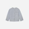 The Linen Billow Blouse | Blue Pinstripe