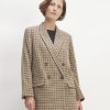 The ReWool® Double-Breasted Blazer | Beige Houndstooth
