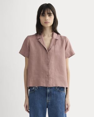 The Notch Shirt in Linen | Rose Dusk
