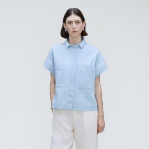 The Short-Sleeve Box Shirt | Icy Blue