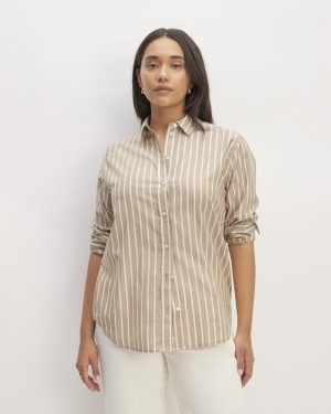 The Must-Have Shirt in Silky Cotton | Cherry Mahogany / White