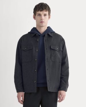 Heavyweight Waffle Twill Overshirt | Heather Charcoal