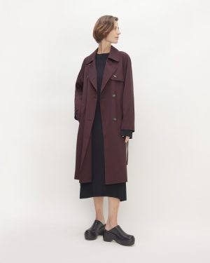 The Italian Wool Modern Trench | Burgundy