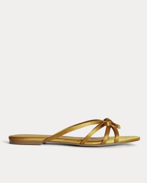 The Bow Sandal | Golden Sun Satin