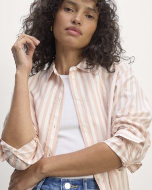 The Must-Have Shirt in Silky Cotton | Bone / Blush Pink