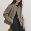 The Cocoon Coat in Wool | Taupe